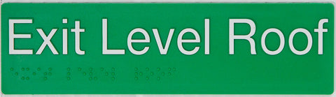 Braille Exit Sign - Basement 2 (Green/White)