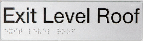 Braille Exit Sign - Lower Ground (Silver/Black)