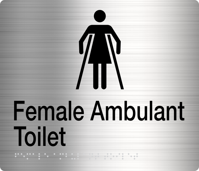 Female Ambulant Toilet Sign (Stainless Steel) Female Ambulant Toilet Sign (Stainless Steel)