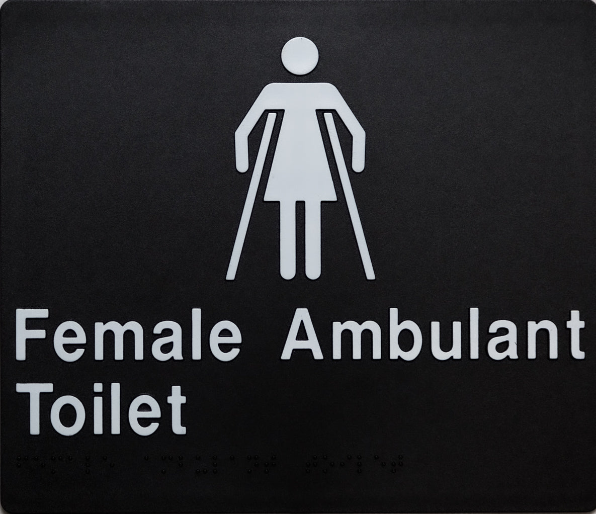 Female Ambulant Toilet Sign (Black/White) Female Ambulant Toilet Sign (Black/White)