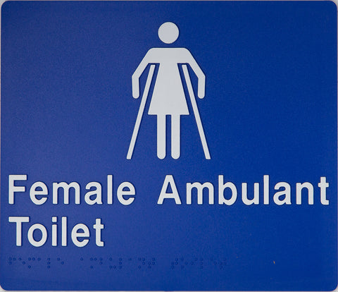 Female Ambulant Toilet Sign (Silver/Black)