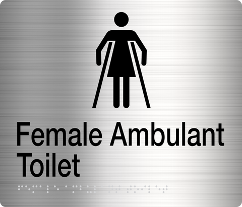 Female Ambulant Toilet Sign 2 Icons (Blue/White)
