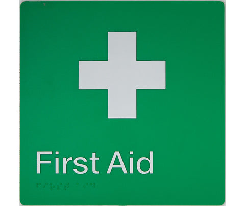 First Aid Sign - Stainless Steel