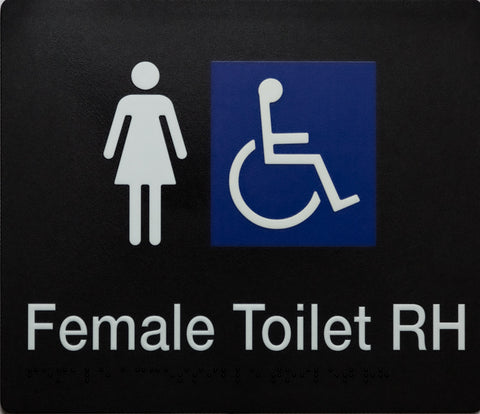 Female Ambulant Toilet & Shower Sign (Black/White)