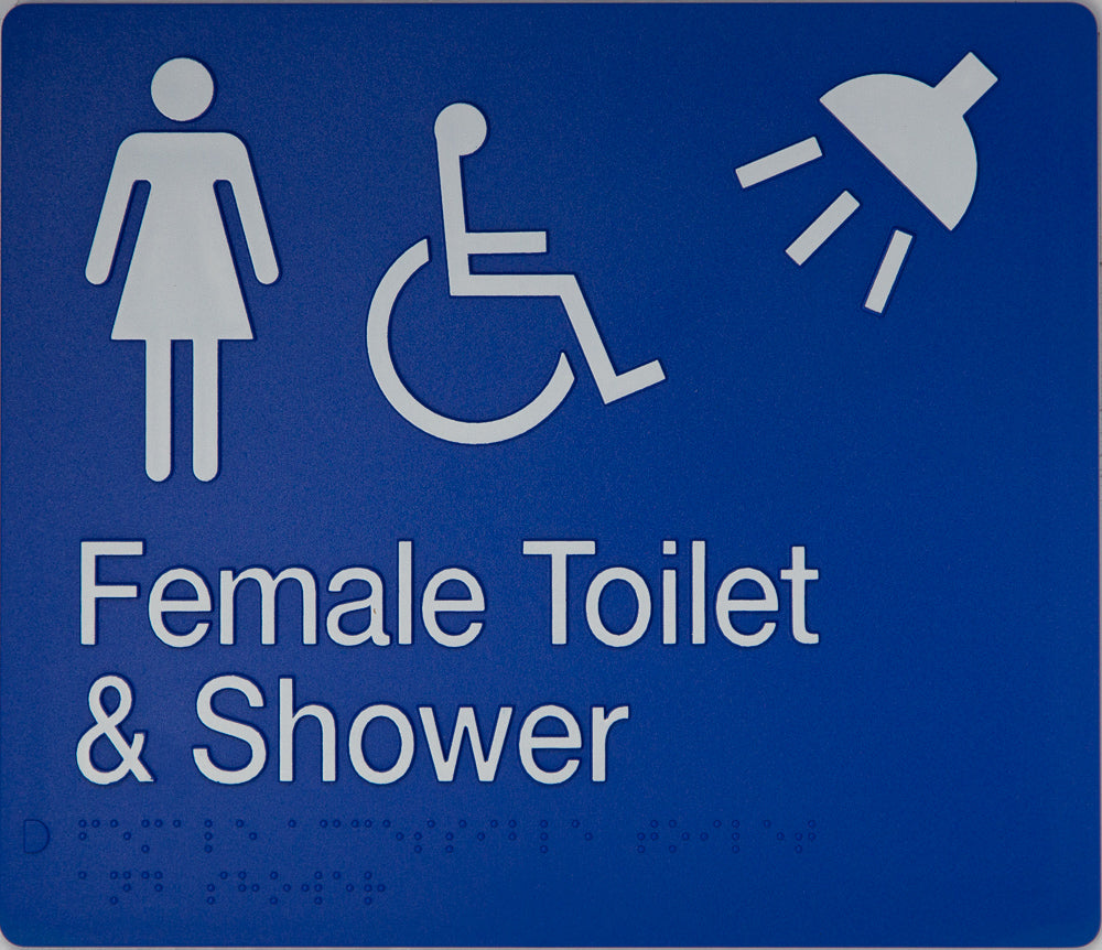 Female Accessible Toilet & Shower Sign (Blue) Female Accessible Toilet & Shower Sign (Blue)