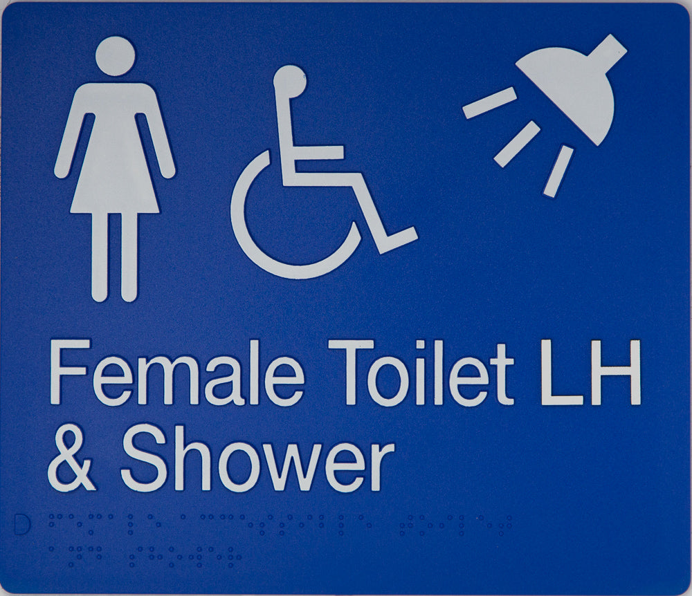 Female Toilet LH & Shower Sign (Blue) Female Toilet LH & Shower Sign (Blue)