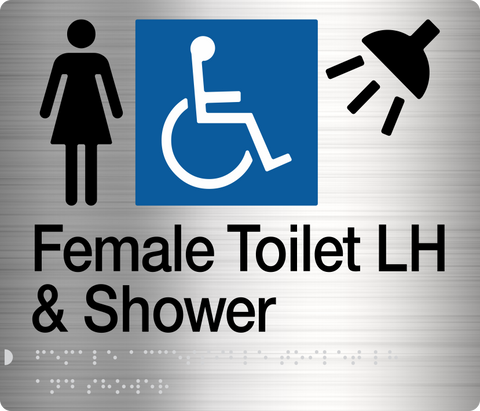 Female Toilet & Shower Sign (Blue)
