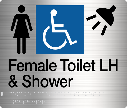 Female Toilet & Shower Sign (Silver)