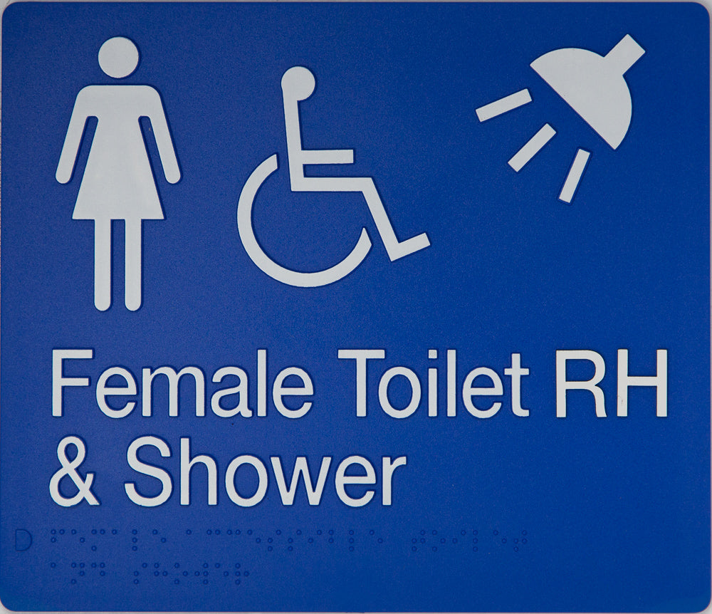 Female Toilet RH & Shower Sign (Blue) Female Toilet RH & Shower Sign (Blue)
