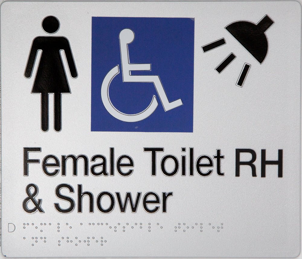 Female Toilet RH & Shower Sign (Silver) Female Toilet RH & Shower Sign (Silver)