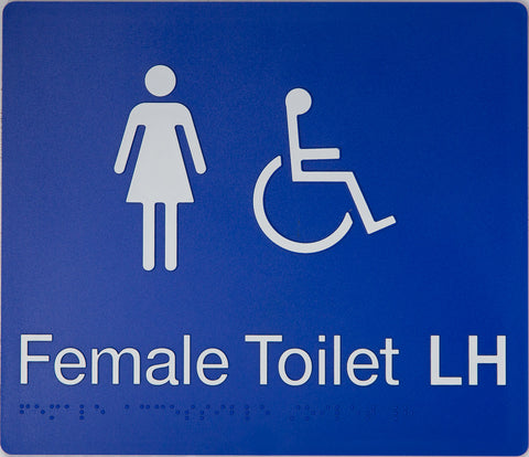 Unisex Toilet LH Braille Sign (Silver/Black)