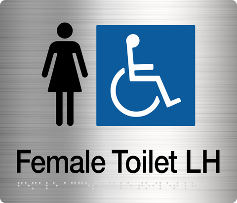 Female Ambulant Toilet Sign (Stainless Steel) Two Icons