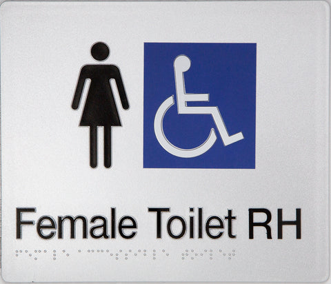 Female Toilet RH & Shower Sign (Silver)