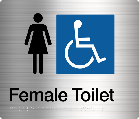Female Toilet RH & Shower Sign (Silver)