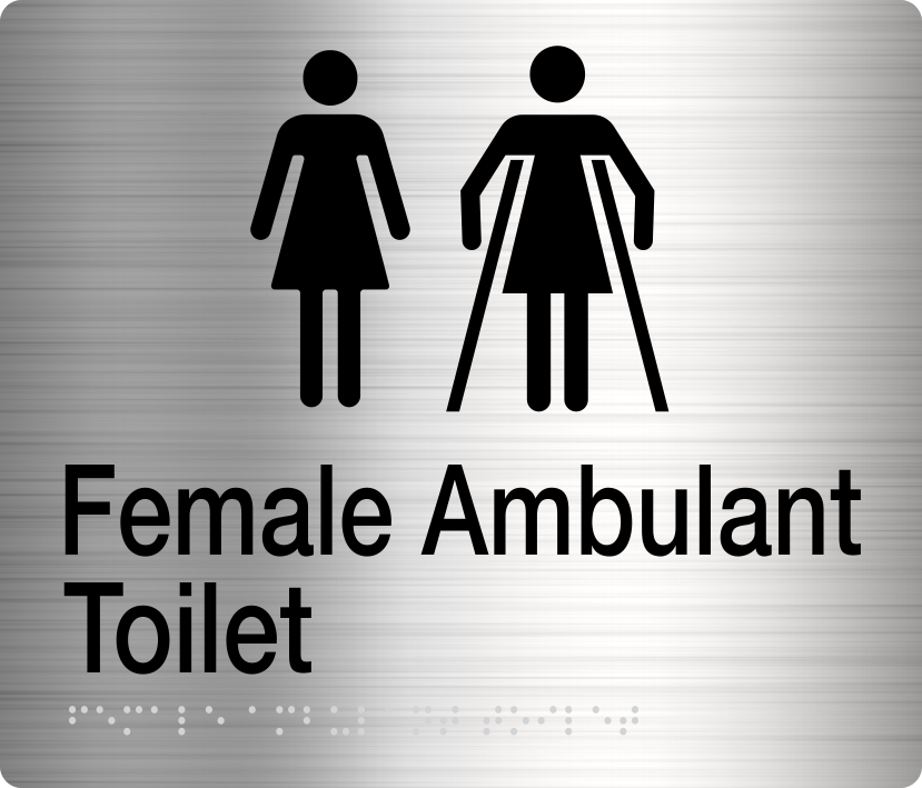 Female Ambulant Toilet Sign (Stainless Steel) Two Icons Female Ambulant Toilet Sign (Stainless Steel) Two Icons