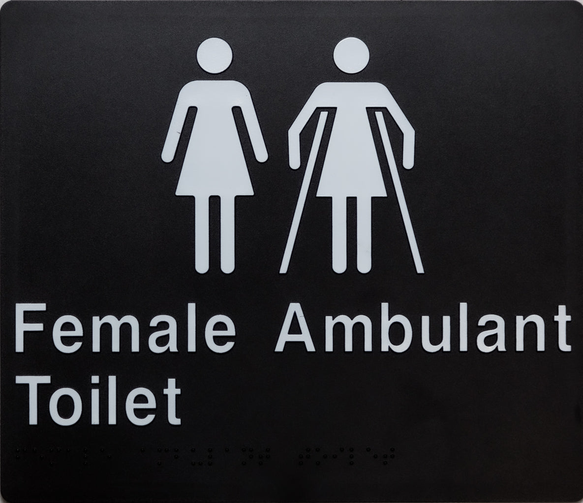 Female Ambulant Toilet Sign 2 Icons (Black/White) Female Ambulant Toilet Sign 2 Icons (Black/White)