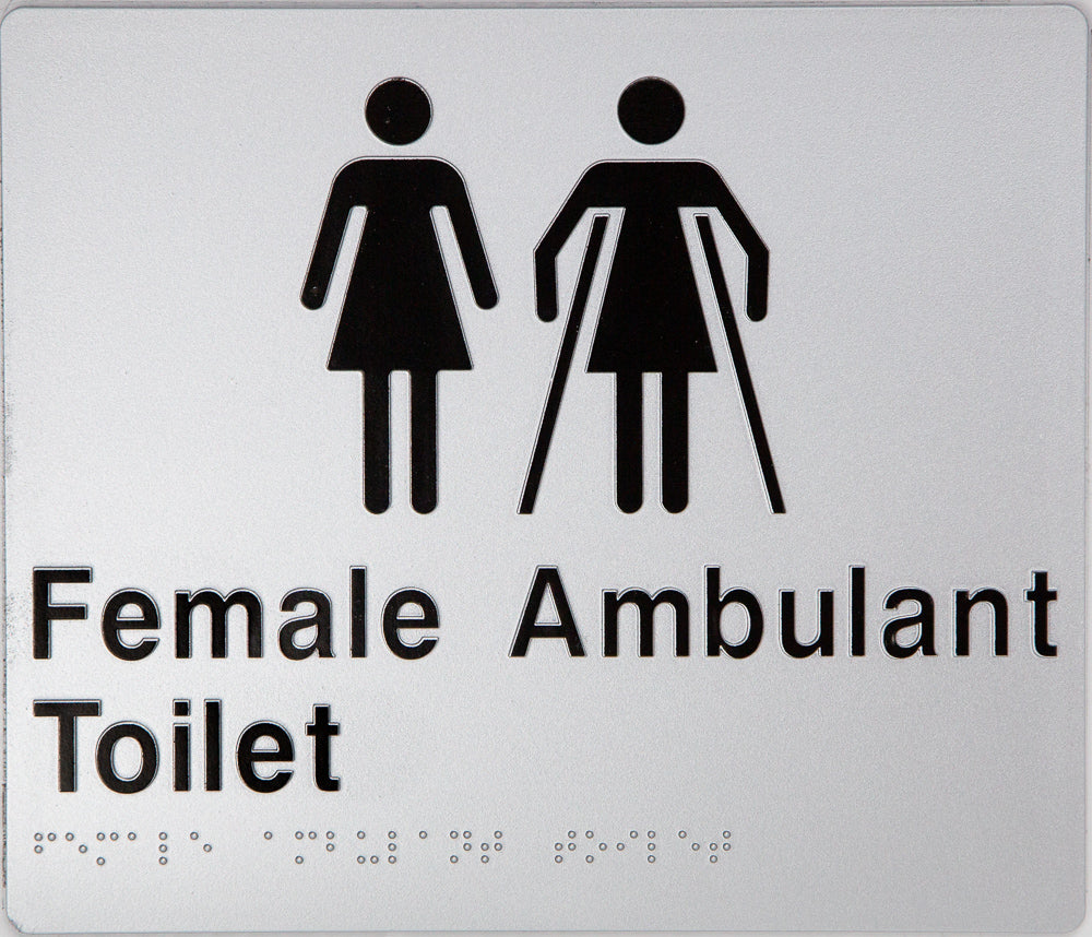 Female Ambulant Toilet Sign 2 Icons (Silver/Black) Female Ambulant Toilet Sign 2 Icons (Silver/Black)