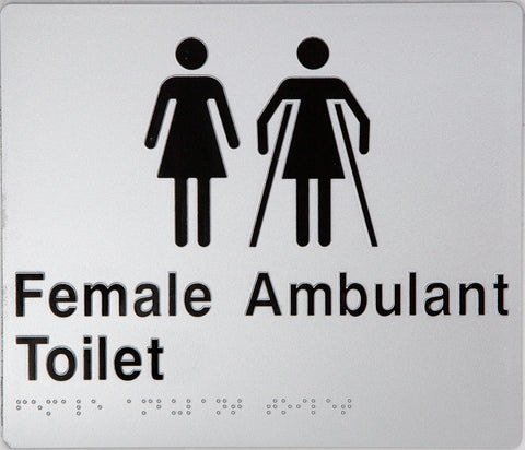 Unisex Toilet RH Braille Sign (Silver/Black)