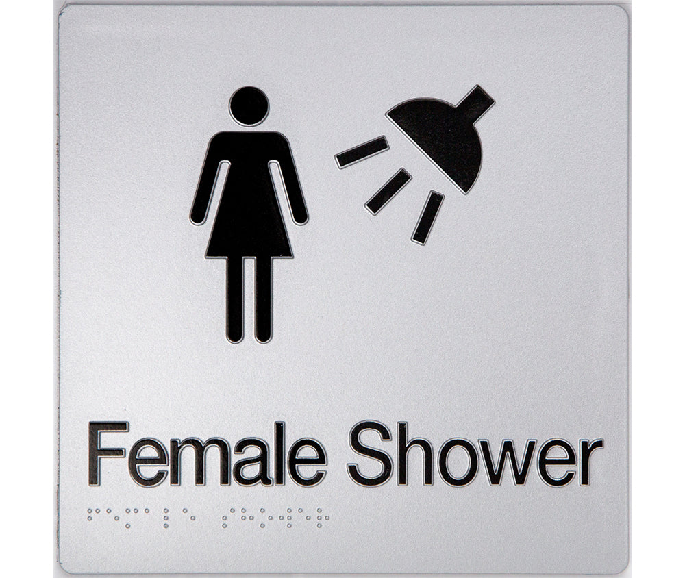 Female Shower Sign (Silver) Female Shower Sign (Silver)