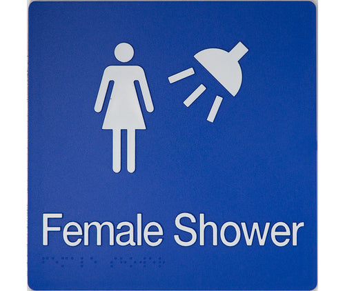 female shower sign