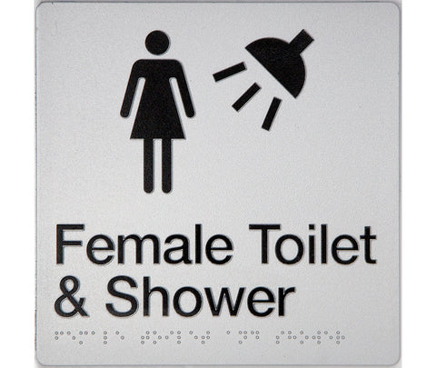 Female Toilet Sign (Silver/Black)