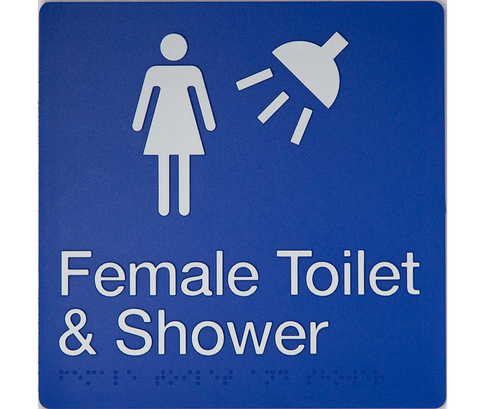Female Toilet & Shower Sign (Blue) Female Toilet & Shower Sign (Blue)