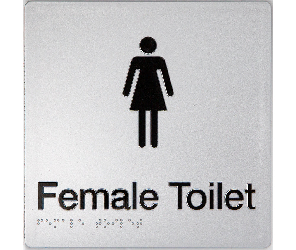 Female Toilet Sign (Silver/Black) Female Toilet Sign (Silver/Black)