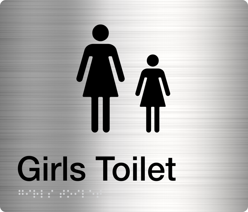 Girls Toilet Sign (Stainless Steel) Girls Toilet Sign (Stainless Steel)