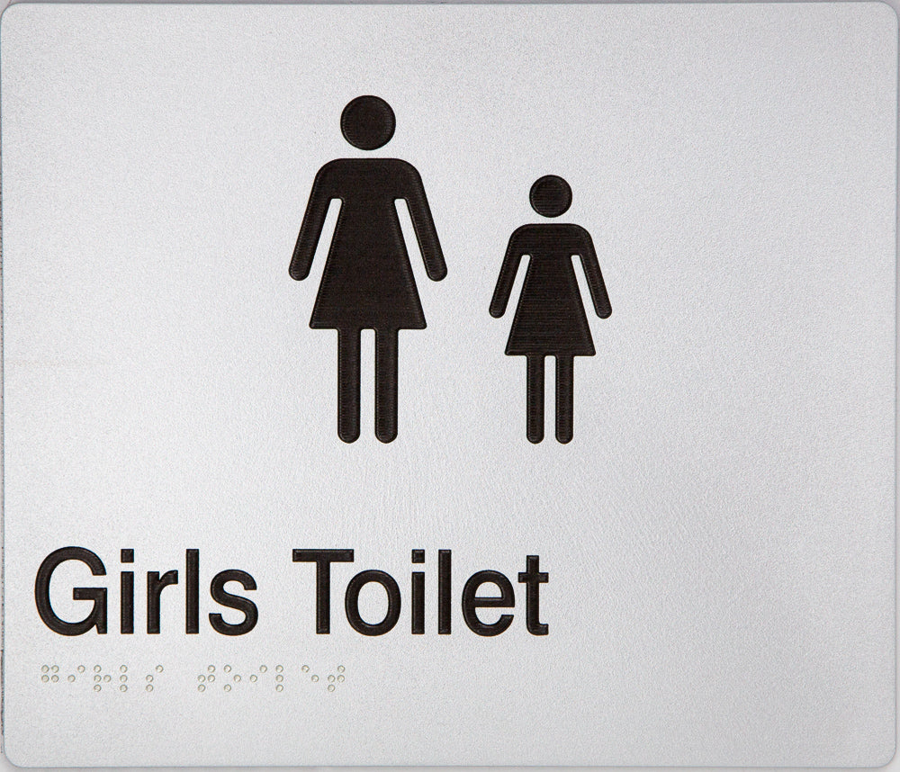 Girls Toilet Sign (Silver) Girls Toilet Sign (Silver)