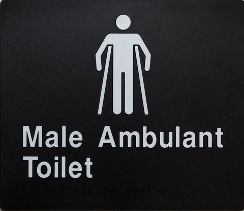 Male Ambulant Toilet Sign 2 Icons (Blue/White)