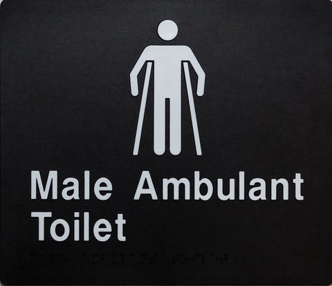 Male Accessible Toilet Sign (Silver)