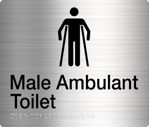 Male Toilet LH & Shower Sign (Silver)