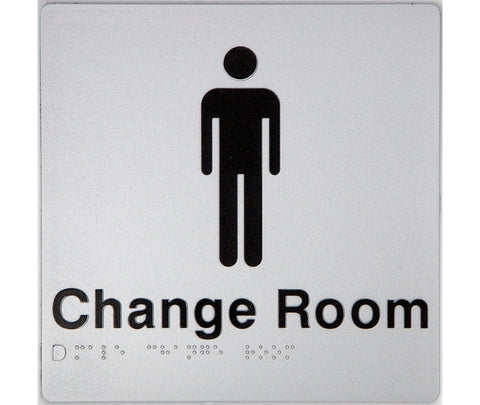 Unisex Ambulant Toilet Sign 2 Icons (Silver/Black)