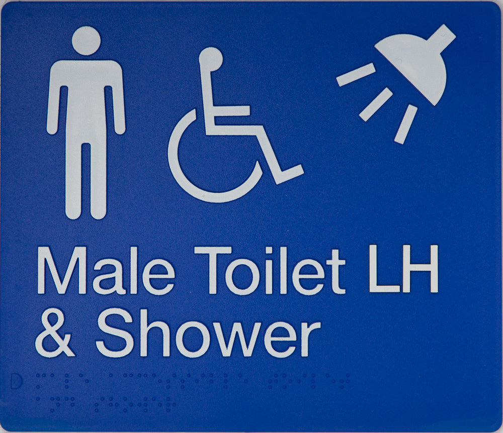 Male Toilet LH & Shower Sign (Blue) Male Toilet LH & Shower Sign (Blue)