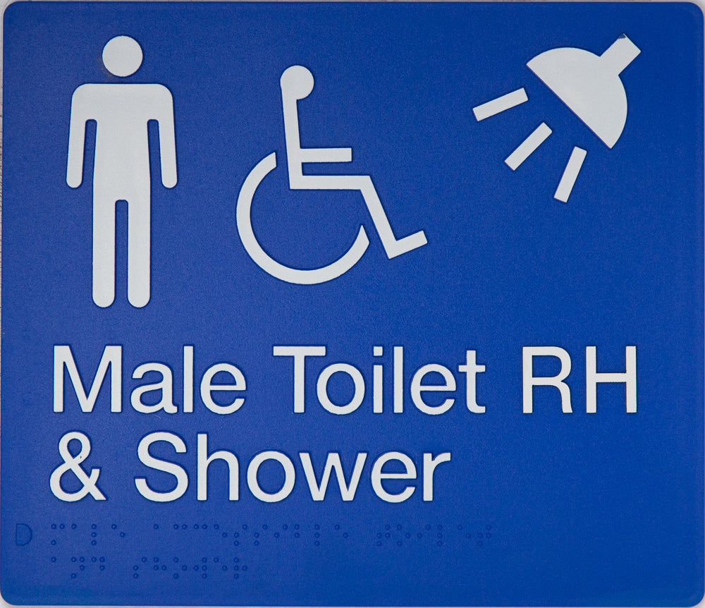 Male Toilet RH & Shower Sign (Blue) Male Toilet RH & Shower Sign (Blue)