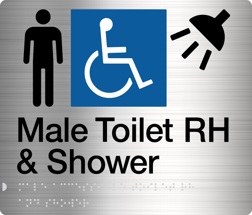 Male Disabled Toilet & Shower (Right Handed) Stainless Steel Male Disabled Toilet & Shower (Right Handed) Stainless Steel