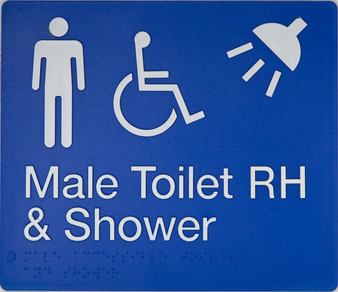 Unisex Toilet LH Braille Sign (Silver/Black)
