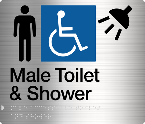 Female Toilet RH & Shower Sign (Silver)