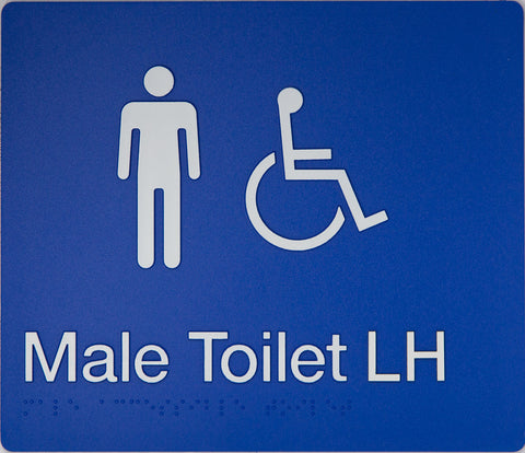 Unisex Toilet LH Braille Sign (Silver/Black)