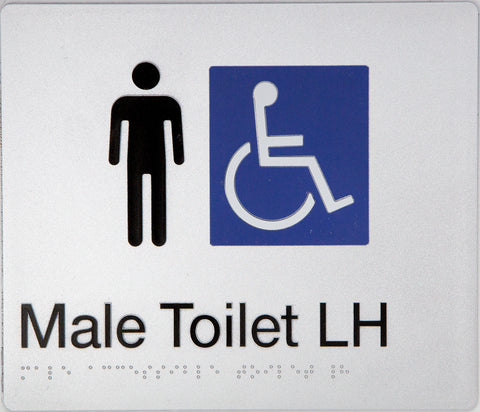 Male Accessible Toilet Sign (Silver)