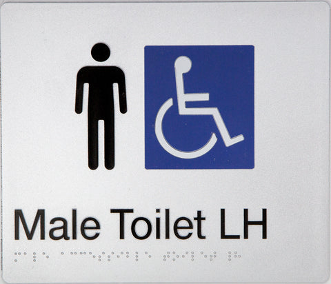 Male Toilet LH & Shower Sign (Blue)