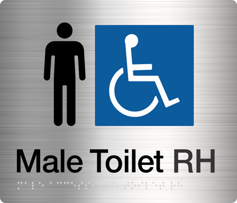 Male Disabled Toilet & Shower (Right Handed) Stainless Steel