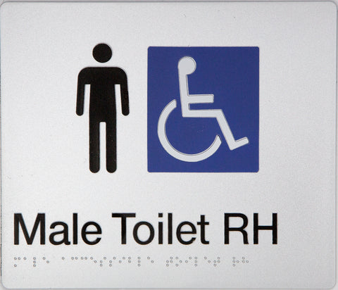 Unisex Accessible Toilet Sign (Silver/Black)