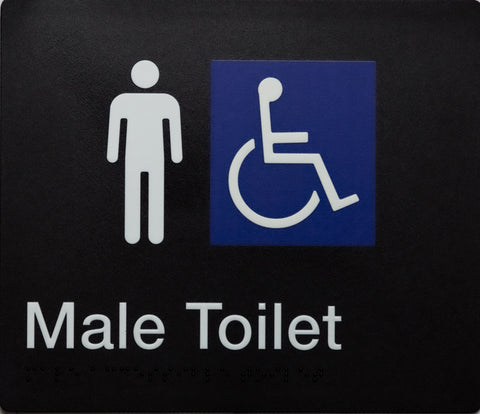 Male Accessible Toilet Sign (Silver)