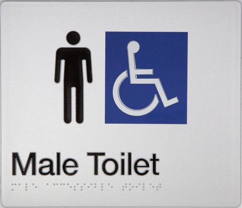 Unisex Toilet Sign (Silver/Black)