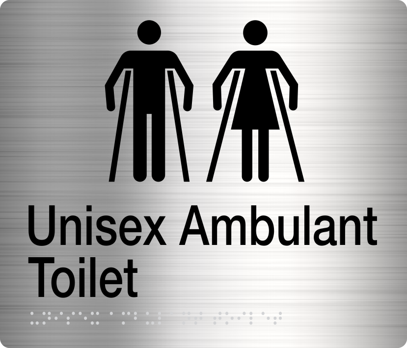 Unisex Ambulant Toilet Sign (Stainless Steel) Unisex Ambulant Toilet Sign (Stainless Steel)
