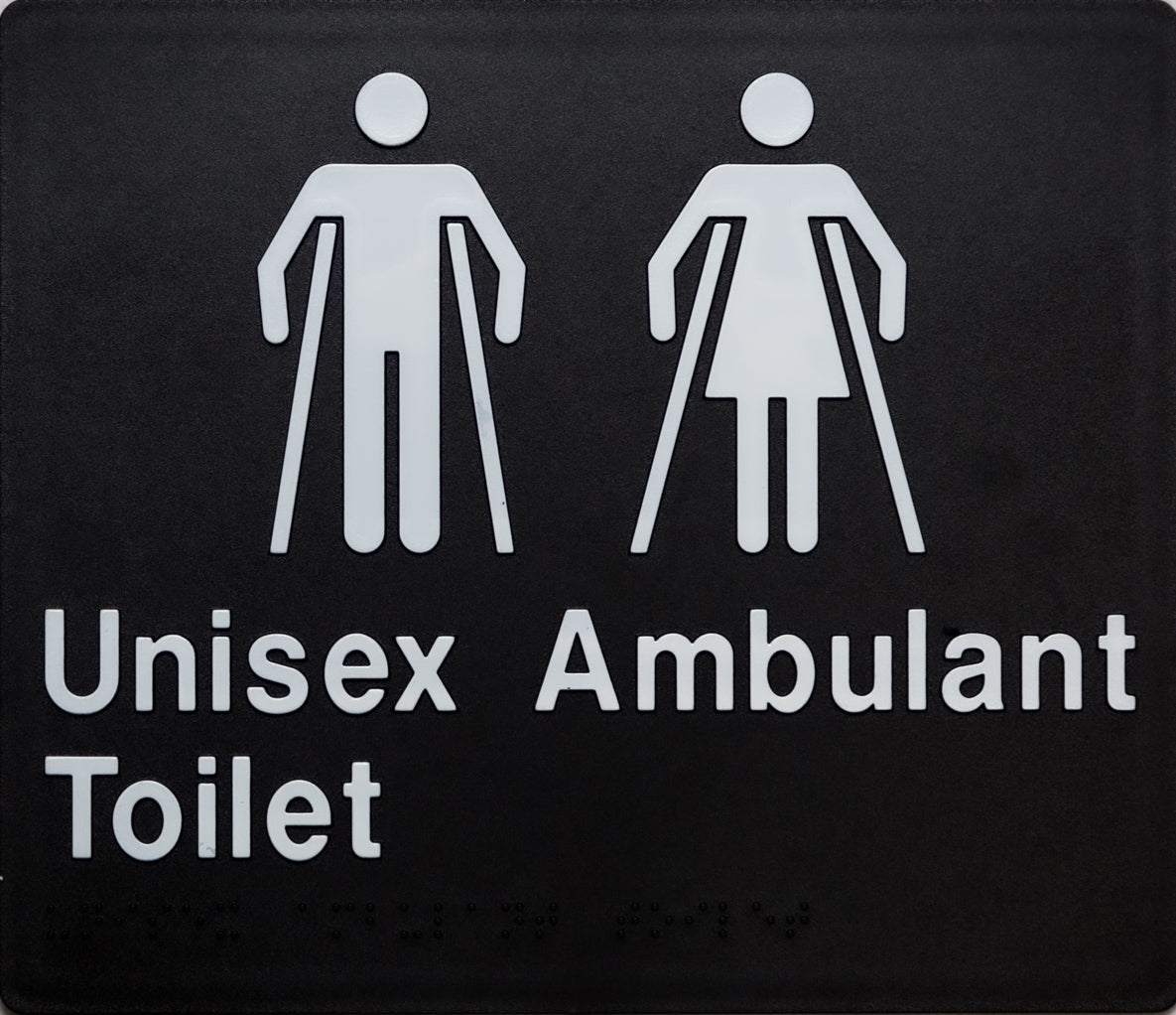 Unisex Ambulant Toilet Sign (Black/White) Unisex Ambulant Toilet Sign (Black/White)