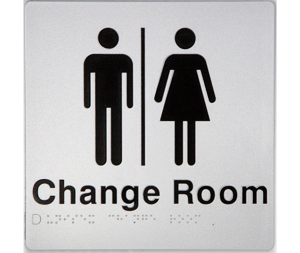 Unisex Change Room Sign (Silver) Unisex Change Room Sign (Silver)