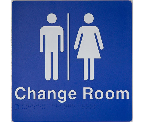 Male Toilet Sign With Braille (Blue/White)