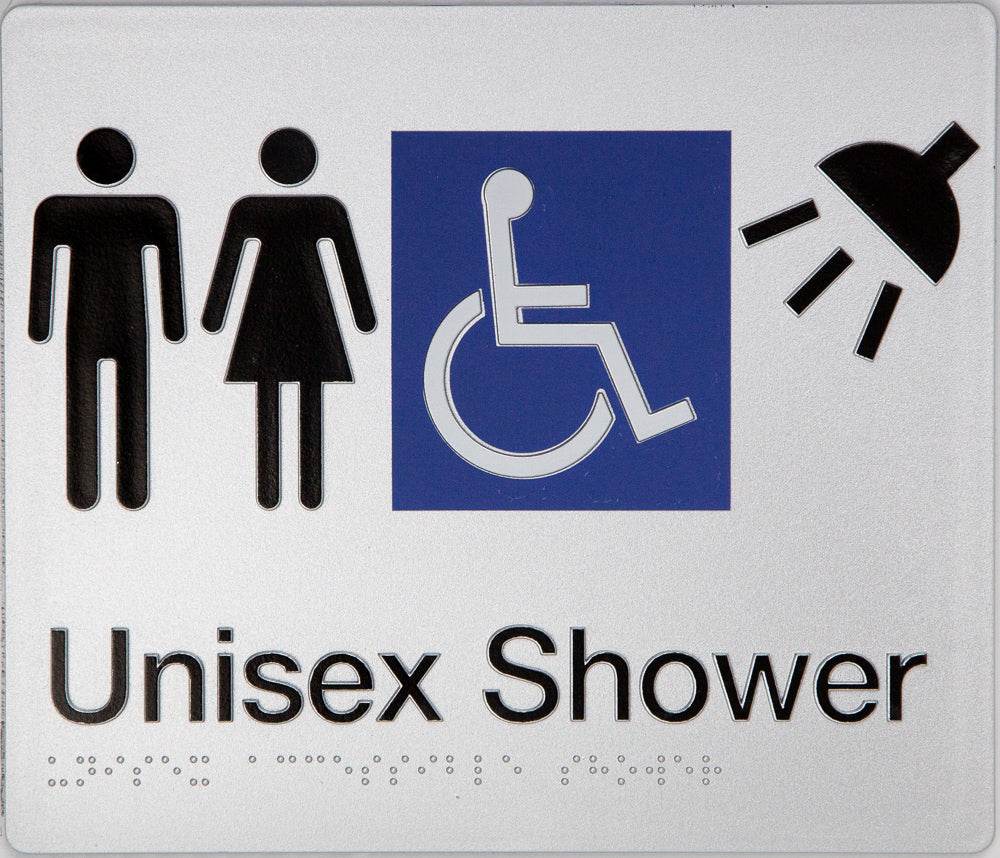 Unisex Shower Sign (Silver) 4 Icons Unisex Shower Sign (Silver) 4 Icons